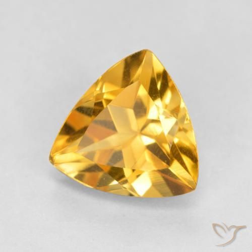 Citrino Arancio medio-chiaro-oroG naturale da 1.10 ct, Taglio trillion, VVS-VS