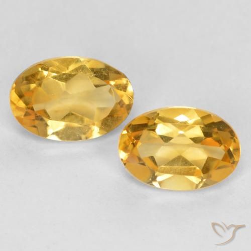 0.75ctw Naturale Arancio medio-chiaro-oroG Citrino, Ovale, VS