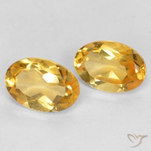 Gemme di Citrino Arancio medio-chiaro-oroG naturale da 0.75 ct, Ovale, VS