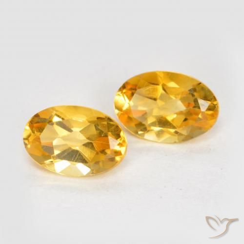 Gemme di Citrino Dorato medio-scuro naturale da 0.81 ct, Ovale, VS