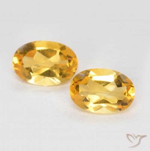 0.81ctw Naturale Arancio Dorato Profondo Citrino, Ovale, VS