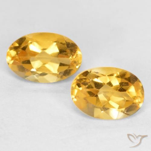 0.82ctw Naturale Dorato medio-scuro Citrino, Ovale, VS