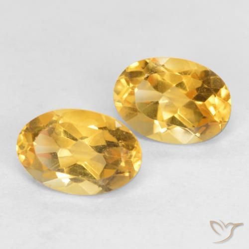 Gemme di Citrino Dorato medio-scuro naturale da 0.82 ct, Ovale, VS