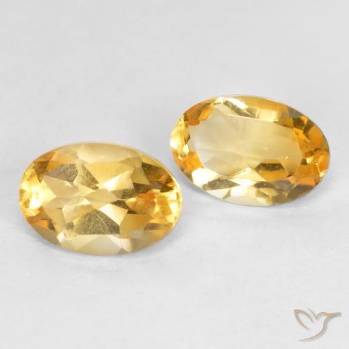 Gemme di Citrino Dorato medio-scuro naturale da 0.75 ct, Ovale, VS