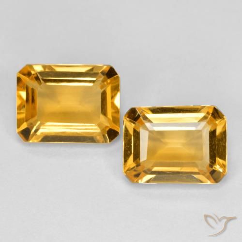 2.84ctw Naturale Arancio-Oro Citrino, Taglio smeraldo, VS