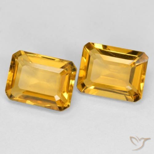 Gemme di Citrino Arancione-Oro medio naturale da 2.93 ct, Ottagonale / Taglio smeraldo, VS