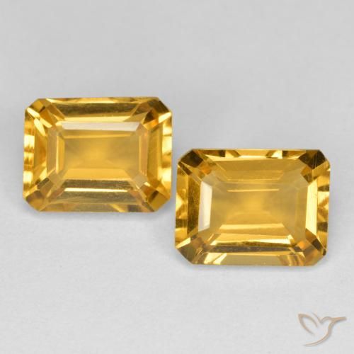 Gemme di Citrino Dorato naturale da 3.02 ct, Ottagonale / Taglio smeraldo, VS