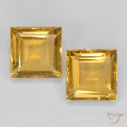 3.21ctw Naturale Arancio Dorato Profondo Citrino, Quadrato, VS