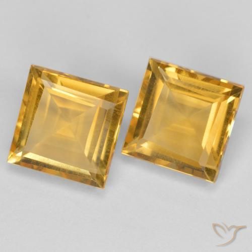 Gemme di Citrino Arancio Dorato Profondo naturale da 3.21 ct, Quadrato, VS