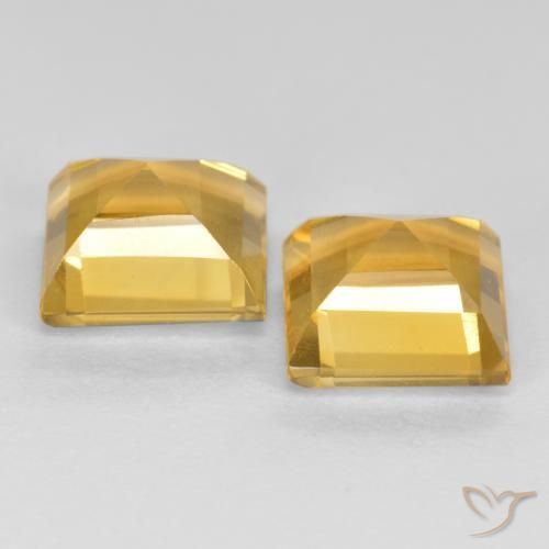 Gemme di Citrino Arancio Dorato Profondo naturale da 3.21 ct, Quadrato, VS