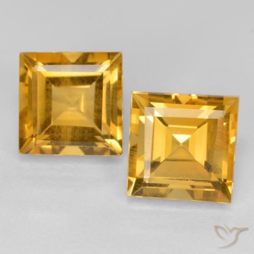 3.65ctw Naturale Dorato scuro Citrino, Quadrato, VS