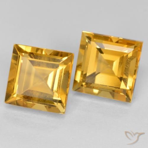 Gemme di Citrino Dorato scuro naturale da 3.65 ct, Quadrato, VS