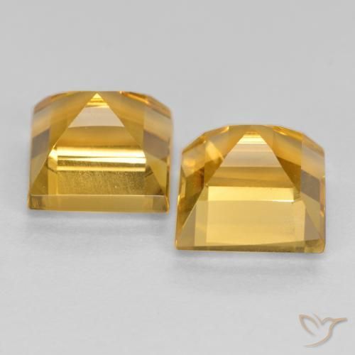 Gemme di Citrino Dorato scuro naturale da 3.65 ct, Quadrato, VS