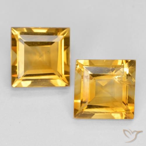 2.85ctw Naturale Arancio Dorato Profondo Citrino, Quadrato, VS