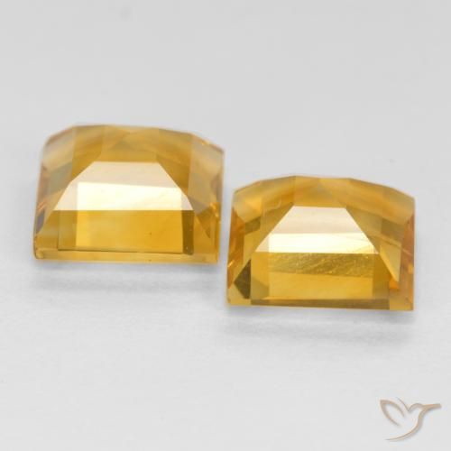 Gemme di Citrino Arancio Dorato Profondo naturale da 2.85 ct, Quadrato, VS