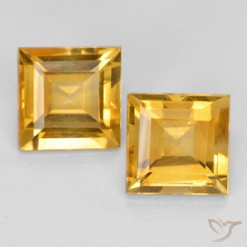 3.28ctw Naturale Arancio dorato Citrino, Quadrato, VS