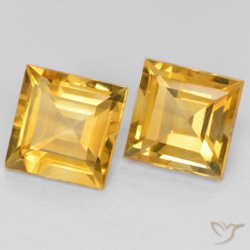 Gemme di Citrino Arancio dorato naturale da 3.28 ct, Quadrato, VS