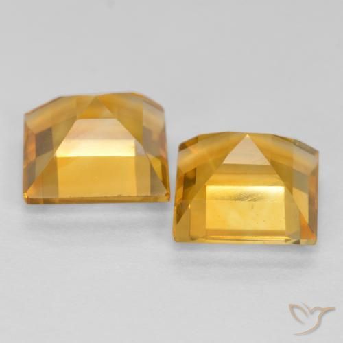 Gemme di Citrino Arancio dorato naturale da 3.28 ct, Quadrato, VS