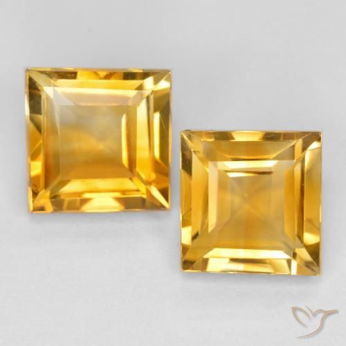 3.11ctw Naturale Arancio Dorato Profondo Citrino, Quadrato, VS