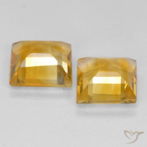 Gemme di Citrino Arancio Dorato Profondo naturale da 3.11 ct, Quadrato, VS