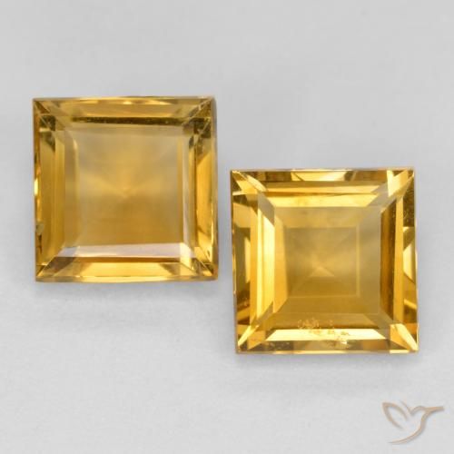 3.16ctw Naturale Arancio Dorato Profondo Citrino, Quadrato, VS