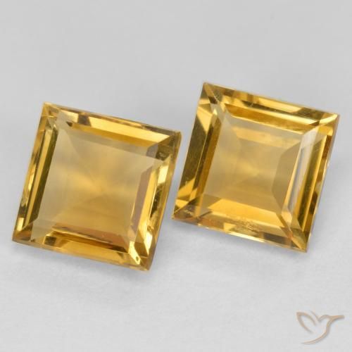 Gemme di Citrino Arancio Dorato Profondo naturale da 3.16 ct, Quadrato, VS