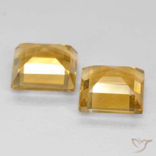 Gemme di Citrino Arancio Dorato Profondo naturale da 3.16 ct, Quadrato, VS
