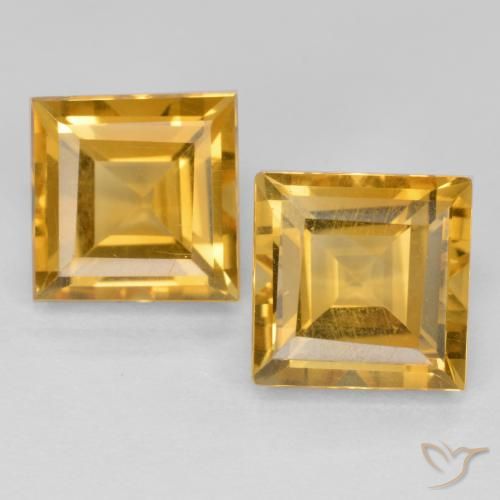 3.78ctw Naturale Arancio dorato Citrino, Quadrato, VS