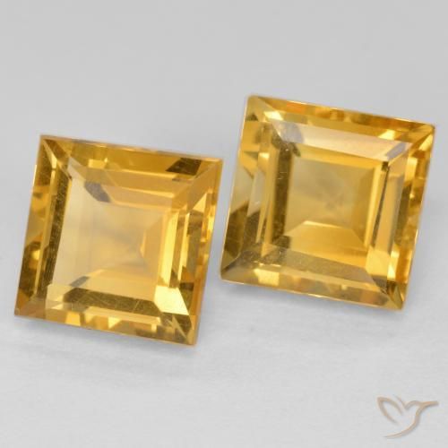 Gemme di Citrino Arancio dorato naturale da 3.78 ct, Quadrato, VS