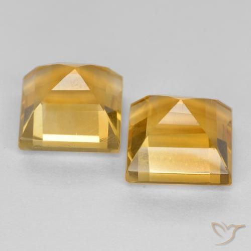 Gemme di Citrino Arancio dorato naturale da 3.78 ct, Quadrato, VS