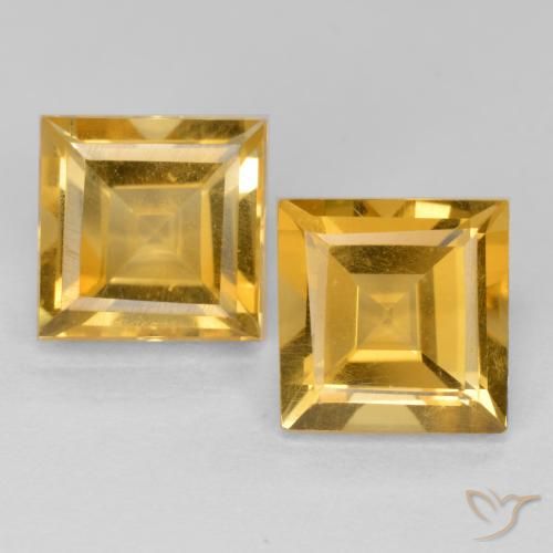 3.35ctw Naturale Arancio Dorato Profondo Citrino, Quadrato, VS