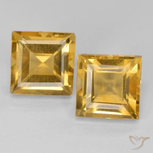 3.65ctw Naturale Dorato medio-scuro Citrino, Quadrato, VS