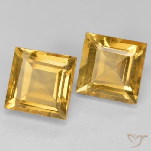 Gemme di Citrino Arancio dorato naturale da 3.88 ct, Quadrato, VS