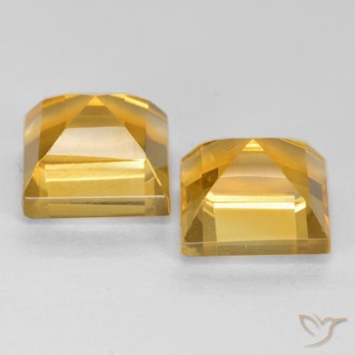 Gemme di Citrino Arancio dorato naturale da 3.88 ct, Quadrato, VS