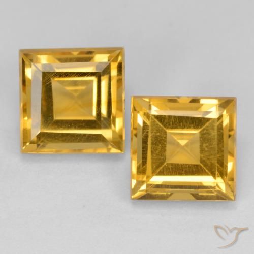 3.79ctw Naturale Dorato medio-scuro Citrino, Quadrato, VS