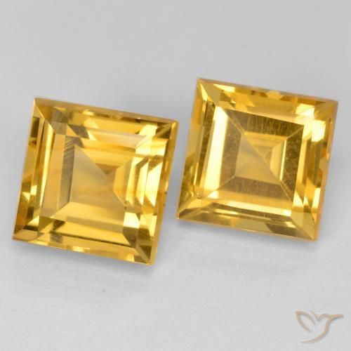 Gemme di Citrino Dorato medio-scuro naturale da 3.79 ct, Quadrato, VS