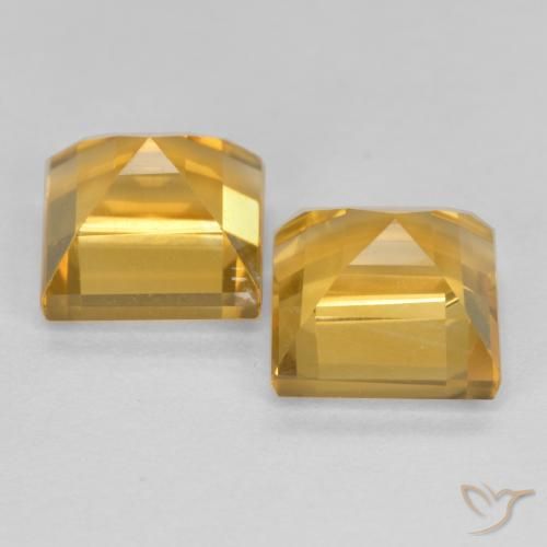 Gemme di Citrino Dorato medio-scuro naturale da 3.79 ct, Quadrato, VS