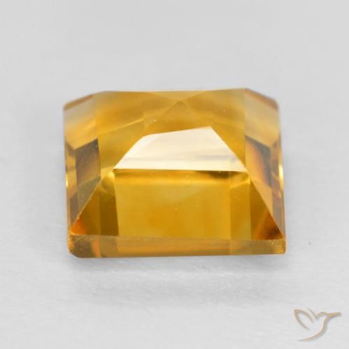 Citrino Arancio medio-chiaro-oroG naturale da 1.87 ct, Quadrato, VVS-VS