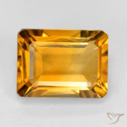 1.67ct Naturale Arancio-Oro Citrino, Taglio smeraldo, VS