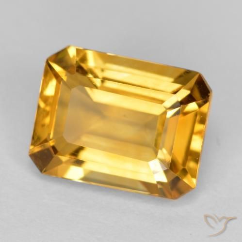 Citrino Arancione-Oro medio naturale da 1.55 ct, Ottagonale / Taglio smeraldo, VS
