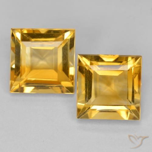 3.12ctw Naturale Oro profondo Citrino, Quadrato, VS