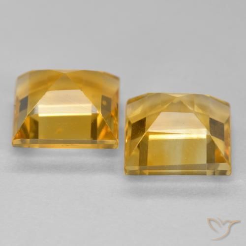 Gemme di Citrino Oro profondo naturale da 3.12 ct, Quadrato, VS