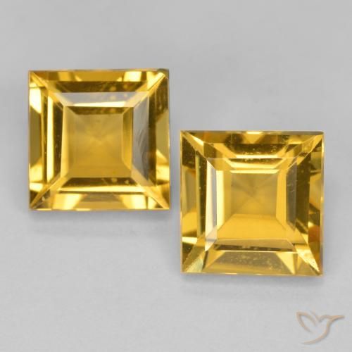 3.02ctw Naturale Oro profondo Citrino, Quadrato, VS