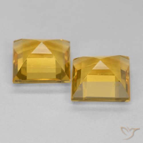 Gemme di Citrino Oro profondo naturale da 3.02 ct, Quadrato, VS