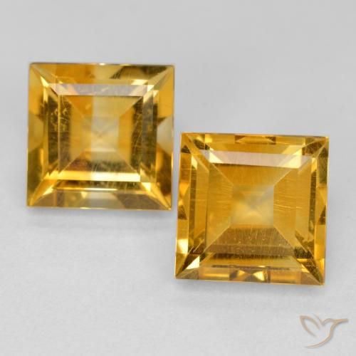 3.35ctw Naturale Arancio-Oro Citrino, Quadrato, VS