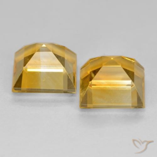 Gemme di Citrino Arancio-Oro naturale da 3.35 ct, Quadrato, VS