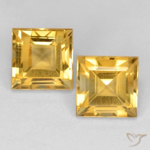 3.59ctw Naturale Dorato Citrino, Quadrato, VS