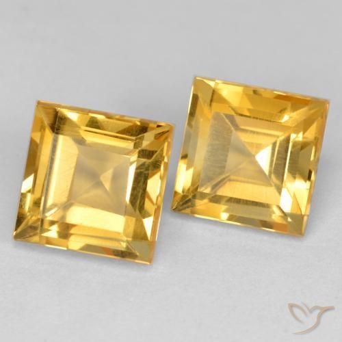 Gemme di Citrino Dorato naturale da 3.59 ct, Quadrato, VS