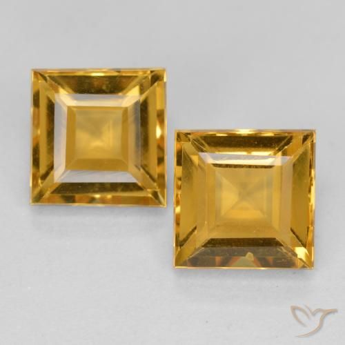 3.16ctw Naturale Arancio Dorato Profondo Citrino, Quadrato, VS