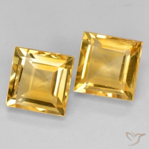 Gemme di Citrino Dorato naturale da 3.65 ct, Quadrato, VS